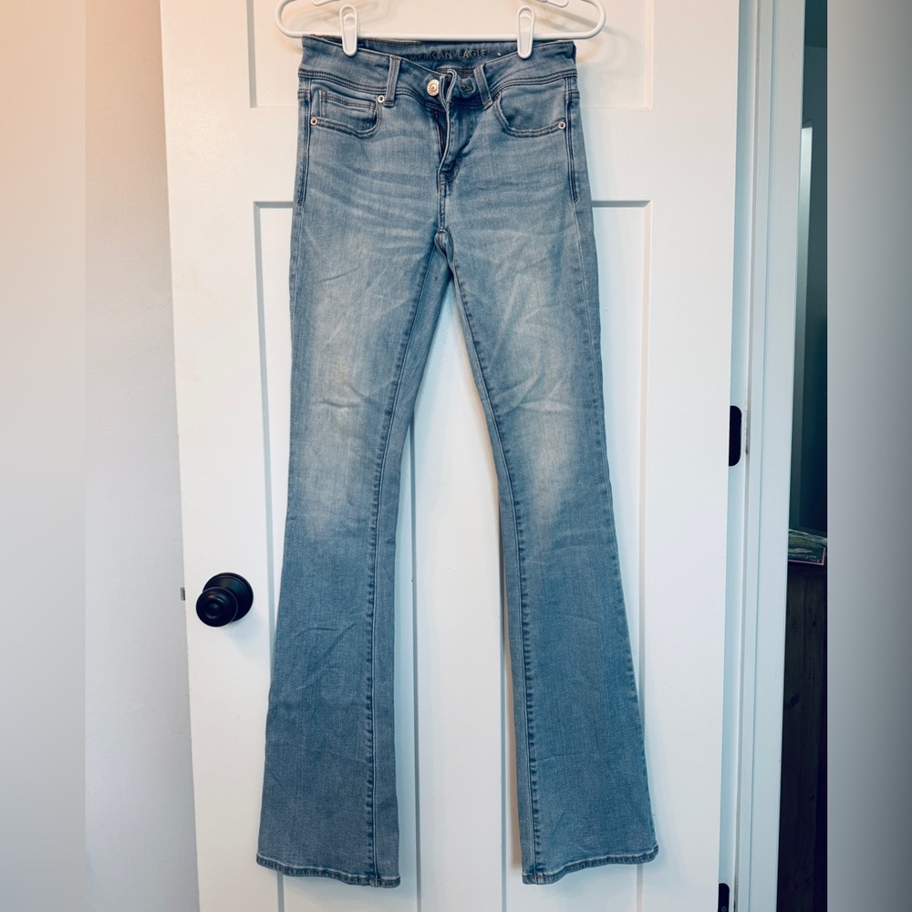 American Eagle Outfitters Kickboot Light Blue Jeans, Superstretch 2 X-long